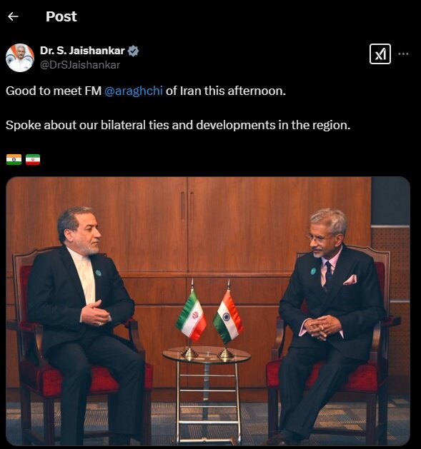 وزیر خارجه هند: دیدار خوبی با «عراقچی» داشتم 2 وزیر خارجه هند: دیدار خوبی با «عراقچی» داشتم